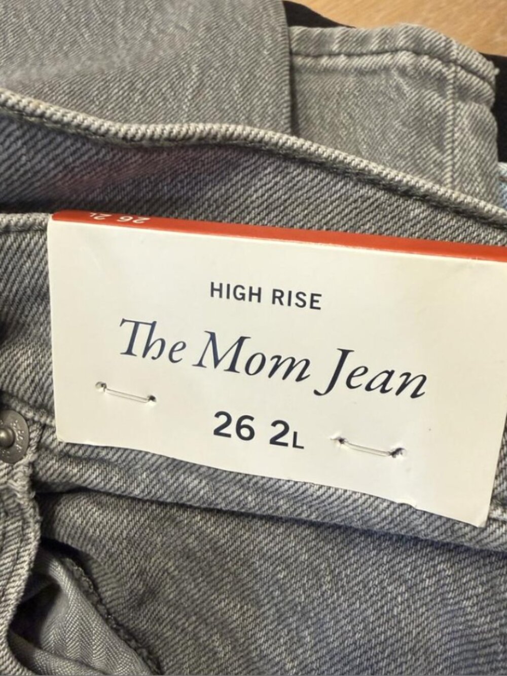 Abercrombie The Mom Jean High Rise Size 26/2L Gray NWT
